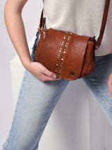 Leather Heritage Crossbody Bag Biba Brown heritage HAK2L-vue-porte