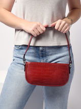 Shoulder Bag Croco Patent Miniprix Red croco 8593-vue-porte