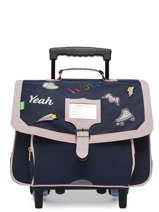 2-compartment  Wheeled Satchel Tann's Pink fantaisie fille 42160