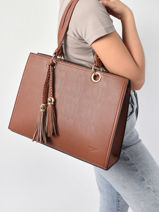A4 Size  Shoulder Bag Format A4 Gallantry Brown format a4 R1588-vue-porte