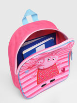 1 Compartment  Backpack Peppa pig Pink happy 8535-vue-porte
