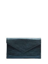 Continental Wallet Leather Leather Etrier Blue etincelle irisee EETI904