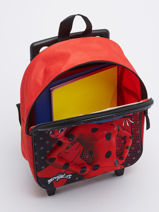 1 Compartment  Wheeled Schoolbag Miraculous Red around town 2594-vue-porte