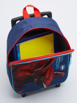 1 Compartment  Wheeled Schoolbag Spiderman Blue strong 2596-vue-porte