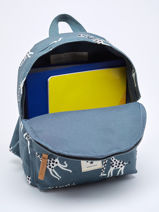 1 Compartment Backpack Kidzroom Blue stories 2447-vue-porte