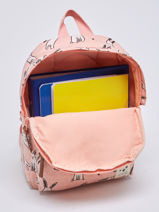 1 Compartment  Backpack Kidzroom Pink dress up 1374-vue-porte