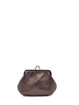 Leather Coin Purse Etincelle Iris�e Etrier Brown etincelle irisee EETI654