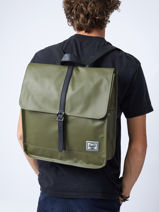 Backpack Herschel Green weather resistant 10998-vue-porte