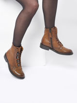 Boots In Leather Mjus Brown women M56204-vue-porte