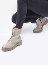 Boots In Leather Mjus Beige women M79258-vue-porte