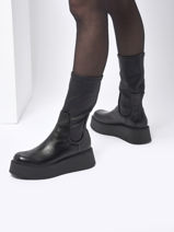Boots In Leather Mjus Black women P78304-vue-porte