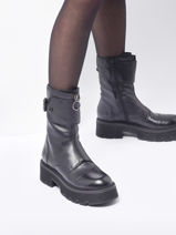 Boots In Leather Mjus Black women P83203-vue-porte
