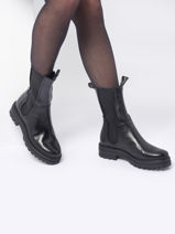 Boots In Leather Mjus Black women M77203-vue-porte