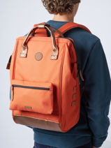 Large Tour Du Monde Backpack Cabaia Orange adventurer L-vue-porte