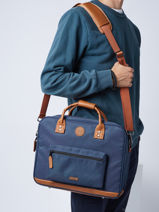 1 Compartment  Business Bag  With 15" Laptop Sleeve Cabaia Blue laptop MESS-vue-porte