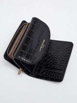 Wallet Leather Lancaster Black exotic croco 11-vue-porte