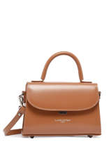Small Leather Suave Crossbody Bag Lancaster Beige suave even 16