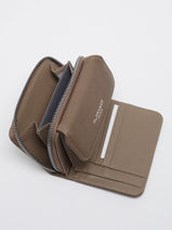 Compact Zip Wallet Classic Miniprix Brown grained H6012-vue-porte