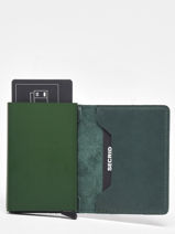 Card Holder Leather Secrid Green original SO-vue-porte
