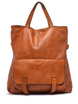 Leather Backpack/tote Dewashed Milano Brown dewashed DE22062