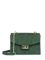 Leather Velvet Crossbody Bag Milano Green velvet VE21121