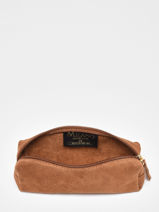 Pouch Leather Milano Brown velvet VE22062-vue-porte