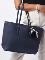 A4 Size  Shoulder Bag Grained Miniprix Blue grained 1-vue-porte