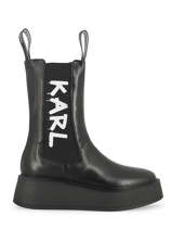 Chelsea Boots Zephyr Midi Gore In Leather Karl lagerfeld Black women KL42460
