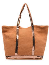 Zipped Linen Tote Bag Le Cabas Sequins Vanessa bruno Brown cabas lin 31V40409