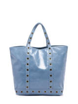 Medium Leather Cabas Tote Bag Vanessa bruno Blue cabas cuir 82V40413