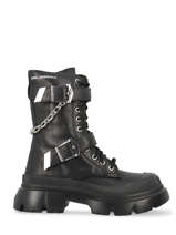 Boots Trakka Max High Buckle En Cuir Karl lagerfeld Noir women KL43585