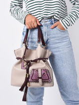 Medium Leather Premier Flirt Python Bucket Bag Lancel Beige premier flirt A11757-vue-porte