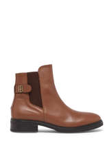 Boots In Leather Tommy hilfiger Brown women 6749GVI