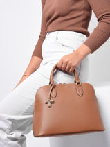 Leather Gisèle Top-handle Bag Le tanneur Brown gisele TGIS1010-vue-porte