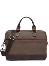 2-compartment  Business Bag  With 15" Laptop Sleeve Basilic pepper Brown harbour BHAR01