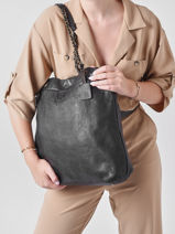 A4 Size  Shoulder Bag Heritage Leather Biba Black heritage LUC2L-vue-porte