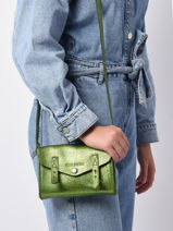 Leather Crossbody Bag Mini Indispensable Paul marius Green vintage MINI-vue-porte