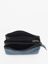 Leather Foulonn Wallet Yves renard Blue foulonne 29461-vue-porte