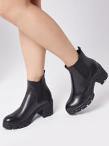 Heeled  Chelsea Boots In Leather Tamaris Black women 29-vue-porte