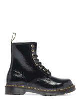 Boots 1460 Black Distressed Patent In Leather Dr martens Black women 27774001