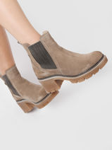 Heeled Chelsea Boots In Leather Tamaris Beige women 29-vue-porte