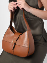 Leather Shoulder Bag Equilibre Etrier Brown equilibre EEQU011M-vue-porte