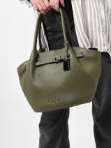 Leather Ecuyer Shoulder Bag Etrier Green ecuyer EECU15-vue-porte