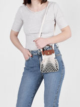 Longchamp Le pliage filet Pochettes Beige-vue-porte