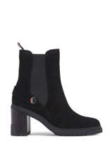 Heeled  Boots In Leather Tommy hilfiger Black women 6739BDS