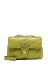Leather Classic Love Bag Puff Shoulder Bag Pinko Green love bag puff 1P22U7