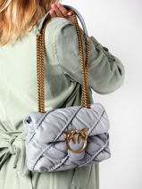 Leather Mini Love Bag Ruffles Crossbody Bag Pinko Violet love bag ruffle 1P22W8-vue-porte