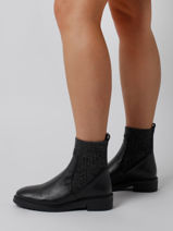 Ellen Boots In Leather Unisa Black women ELLEN-vue-porte