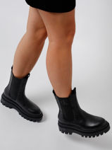 Chelsea Boots Flatform In Leather Calvin klein jeans Black women 743BDS-vue-porte