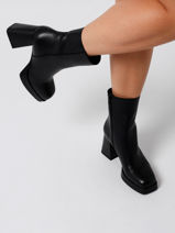 Heeled  Boots In Leather Semerdjian Black women M684M2-vue-porte